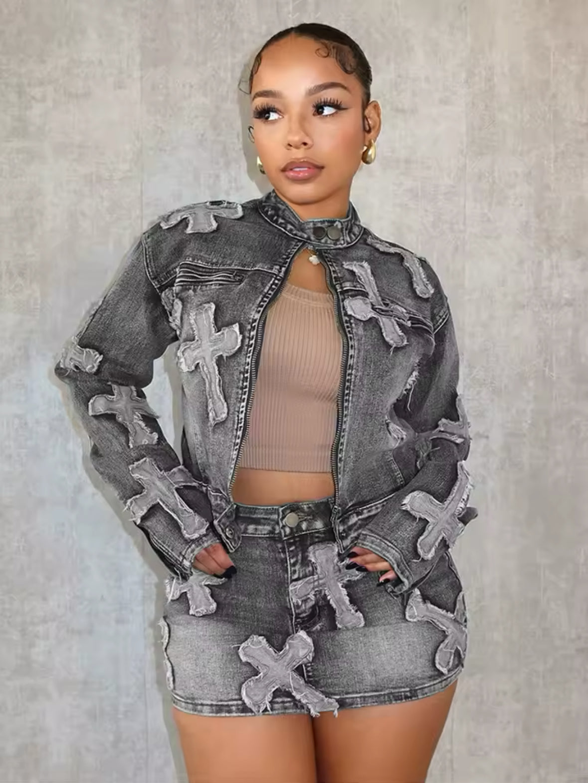 Cross Denim Set