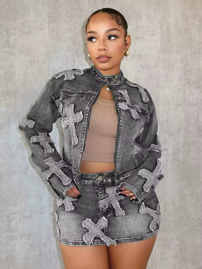 Cross Denim Set