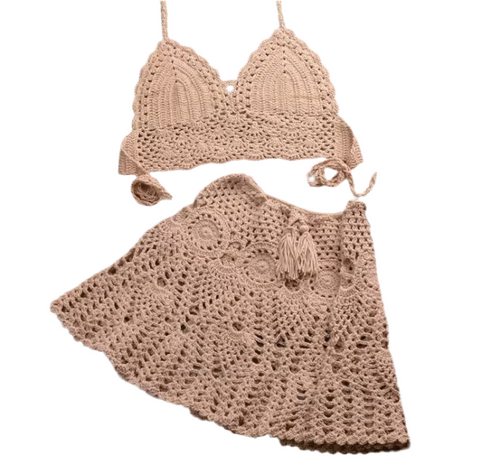 Mariyah Crotchet Mini Skirt Set
